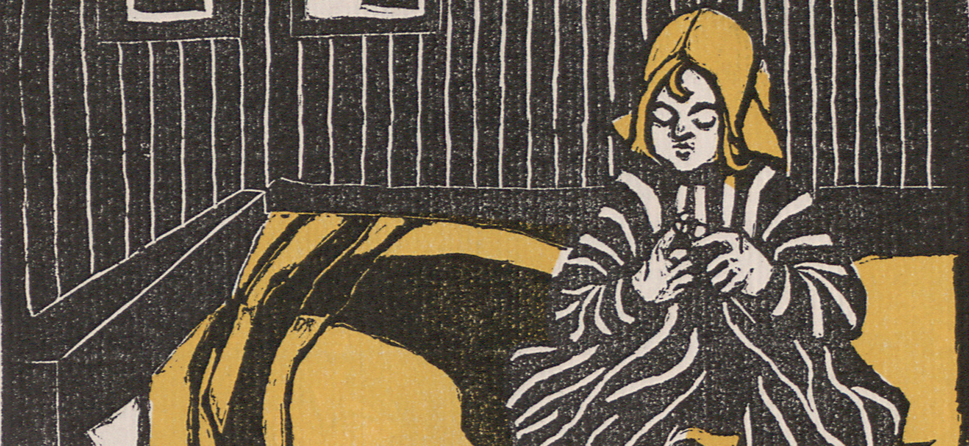 Fanny Zakucka, Strickendes Mädchen, Detail, Ver Sacrum, 1903