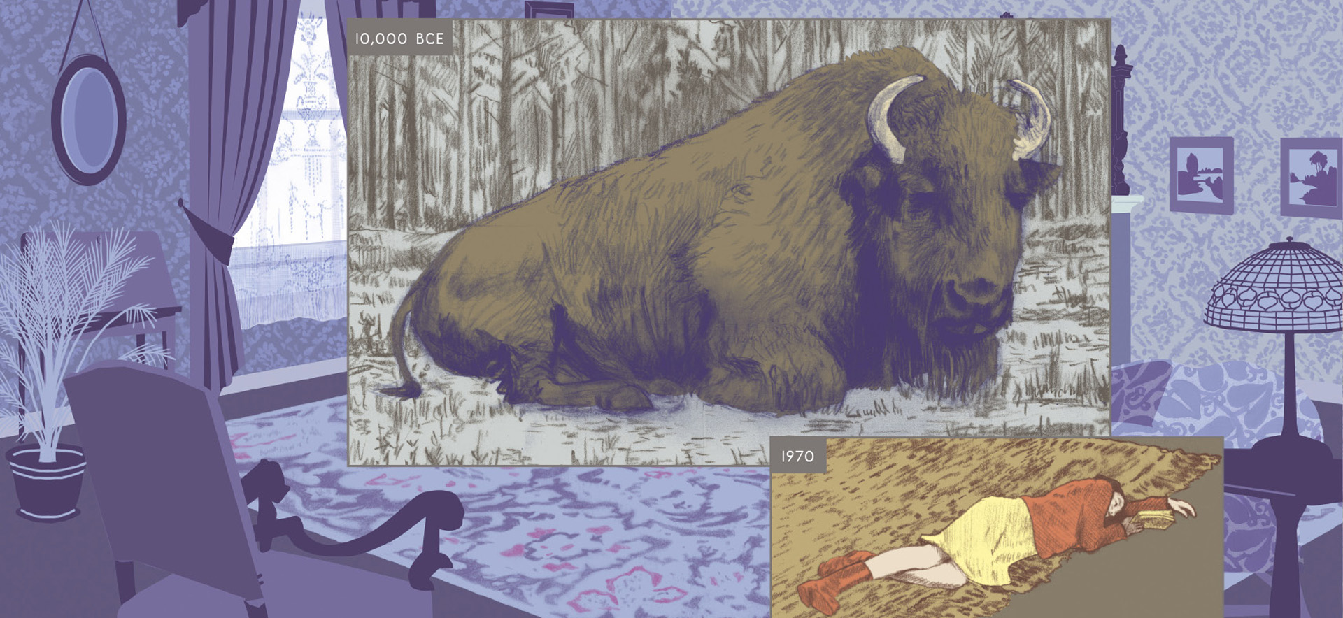 Richard McGuire: Here, (farbig, 300 Seiten), Pantheon Books, New York 2014, Detail