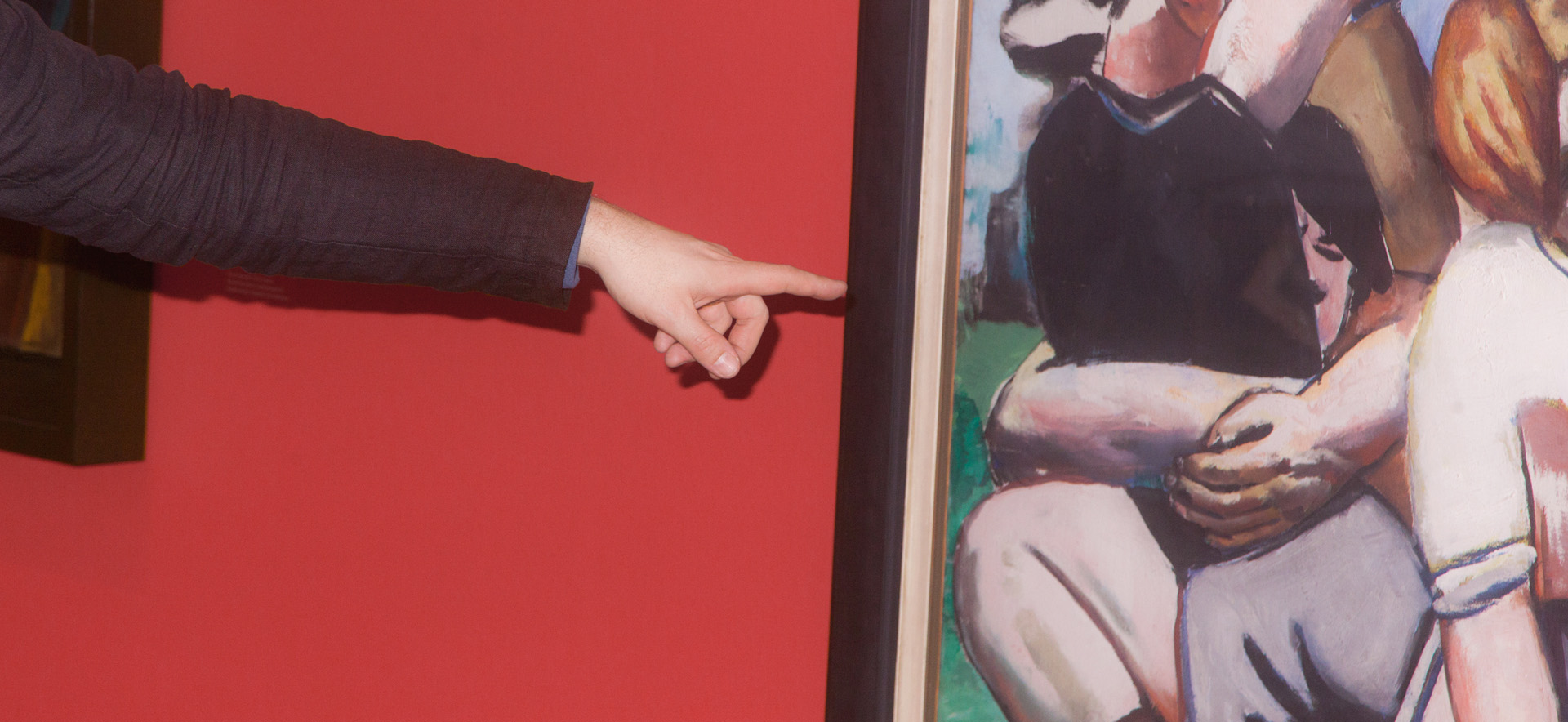 Schauspieler Isaak Dentler in der Ausstellung GLANZ UND ELEND IN DER WEIMARER REPUBLIK, SCHIRN KUNSTHALLE FRANKFURT, 2017, Foto Neven Allgeier