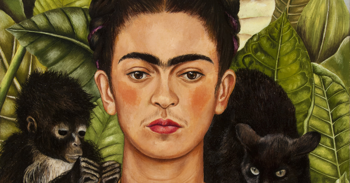 Frida Kahlo, Selbstbildnis mit Dornenhalsband (Detail), 1940 © Banco de México Diego Rivera Frida Kahlo Museums Trust/VG Bild-Kunst, Bonn 2020