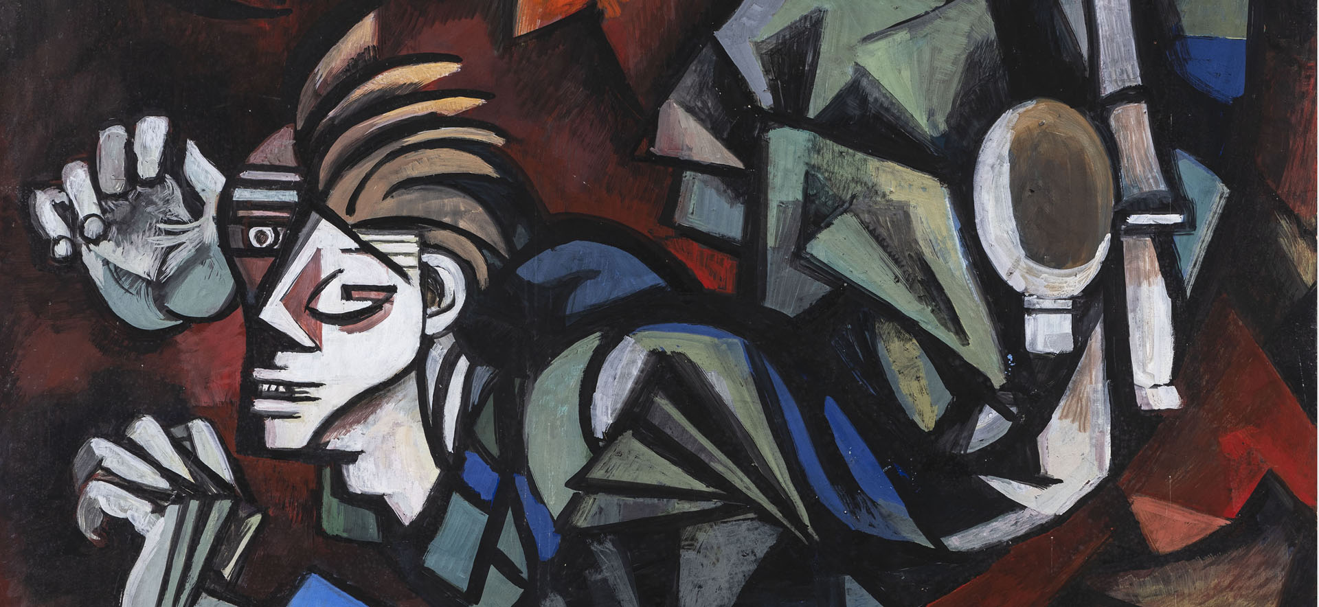 Jeanne Mammen, Sterbender Krieger (Junger Soldat im Frontfeuer), um 1943 © Jeanne-Mammen-Stiftung im Stadtmuseum Berlin / VG Bild-Kunst, Bonn 2021, Foto: Oliver Ziebe, Berlin